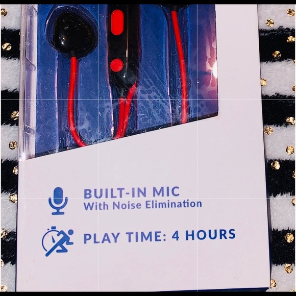 NWT Bluetooth Wireless, Earbuds in Red/Black - Picture 6 of 13